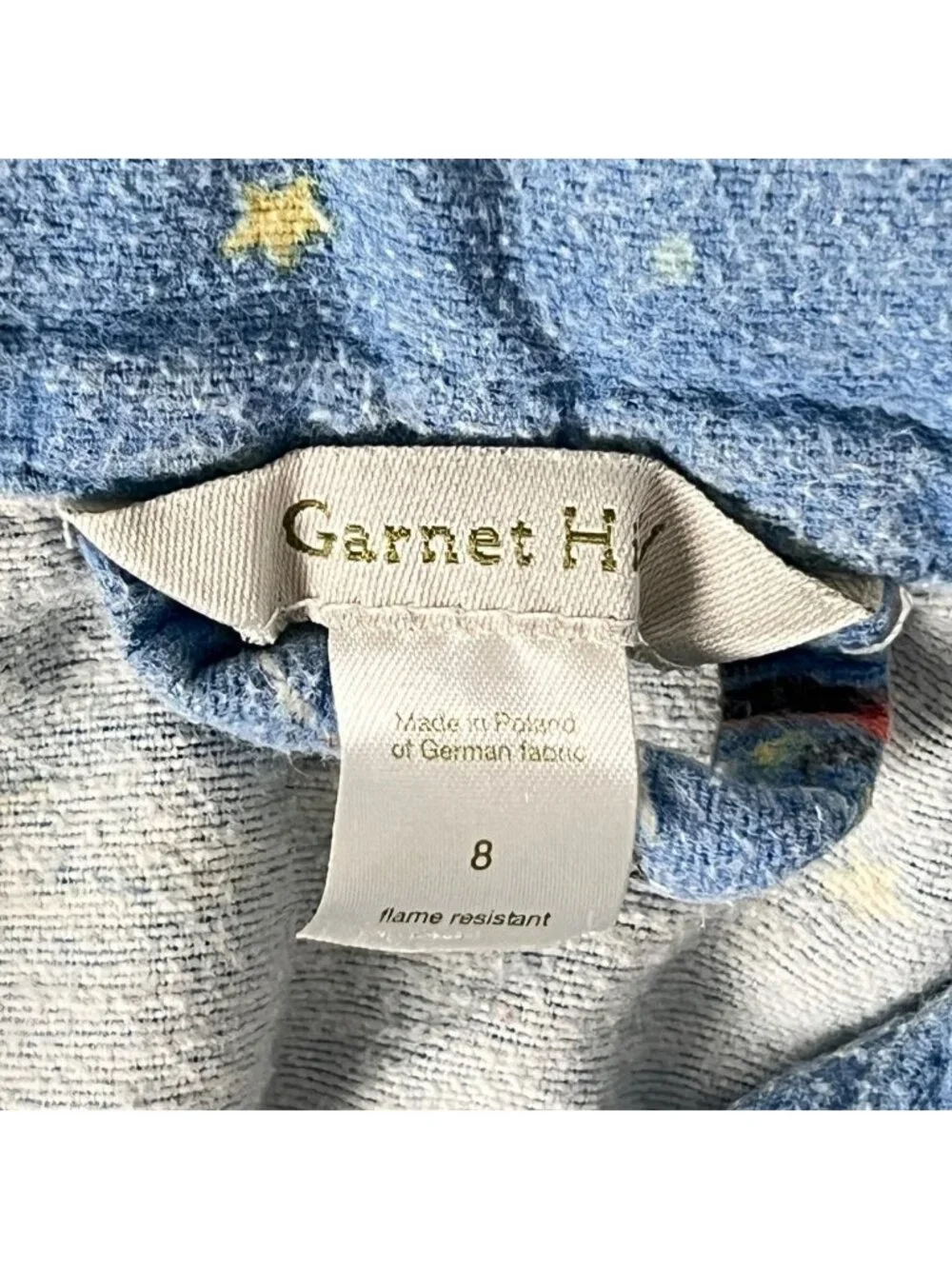 Garnet Hill Space Rocket SpaceShip Kids PJs size 8 Flannel Pajamas Top + Bottom